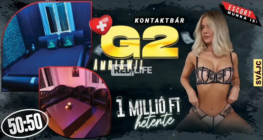 G2 kontaktbár Svájcban: napi 40+ vendég, ingyen szállás, magyar recepciós és extrák nélkül is kiemelkedő kereset