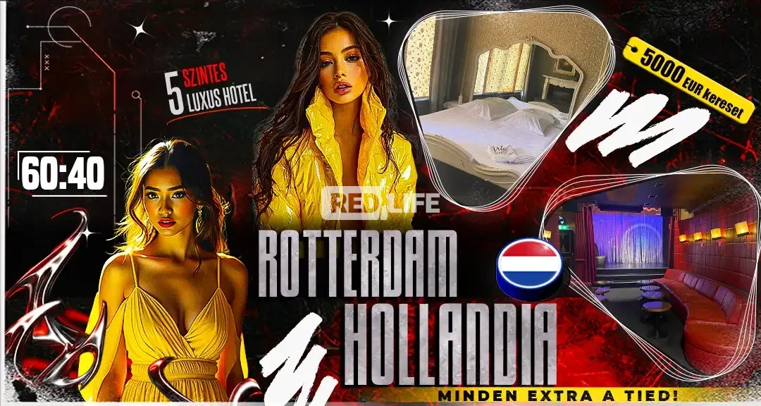 Rotterdam elit erotikus szalonja téged vár 40% leadóval, válogatott vendégekkel, korrekt női vezetőséggel és magas árakkal